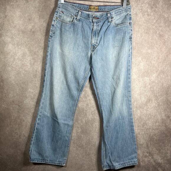 BKE Tyler Jeans Mens Size 34 Blue Medium Wash Denim Straight Leg Casual‎ Altered - Picture 1 of 13